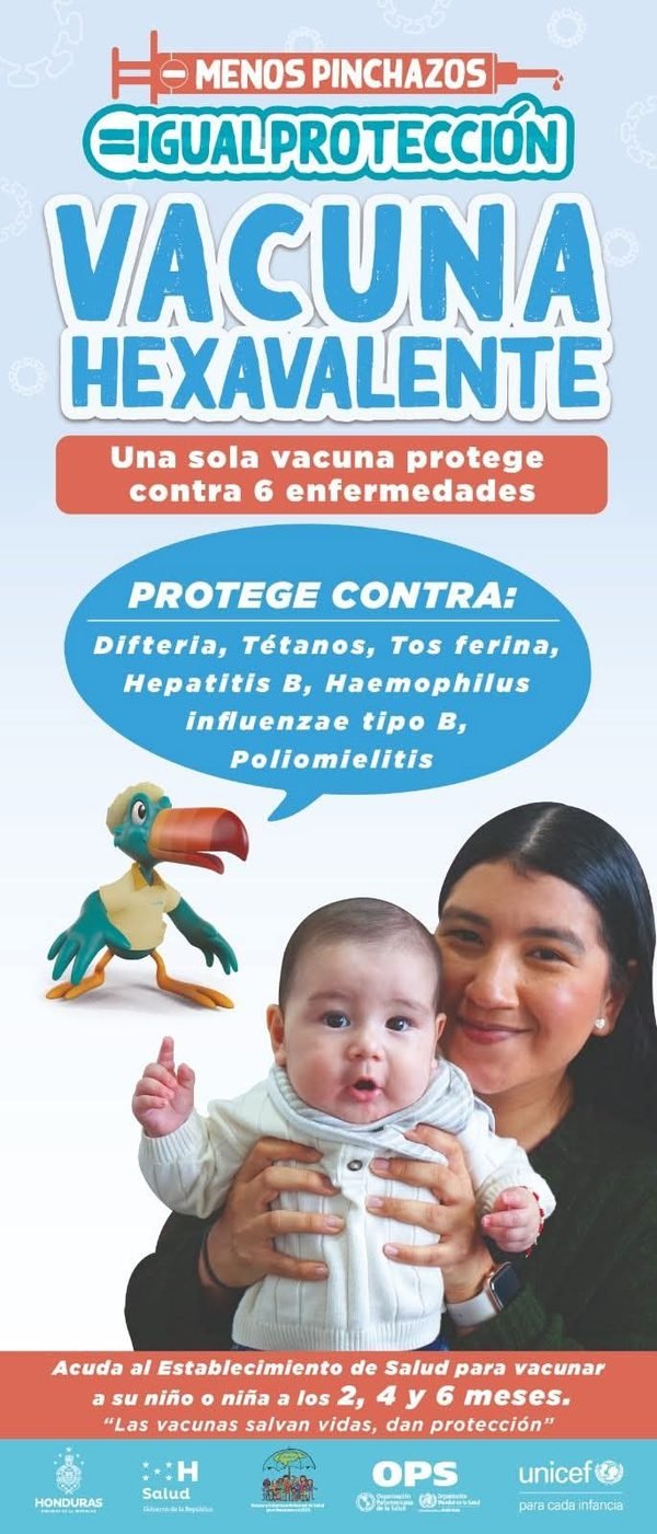 Vacuna Hexavalente: Una sola vacuna protege contra 6 enfermedades